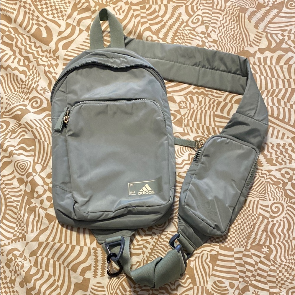 Adidas Gray crossbody with Adjustable Strap